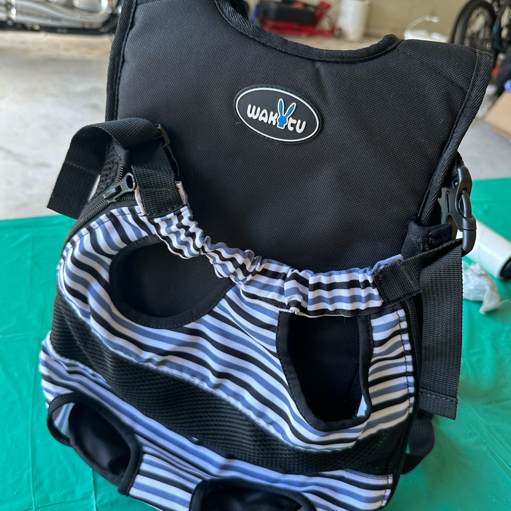 Black and White Striped Dog Carrier
